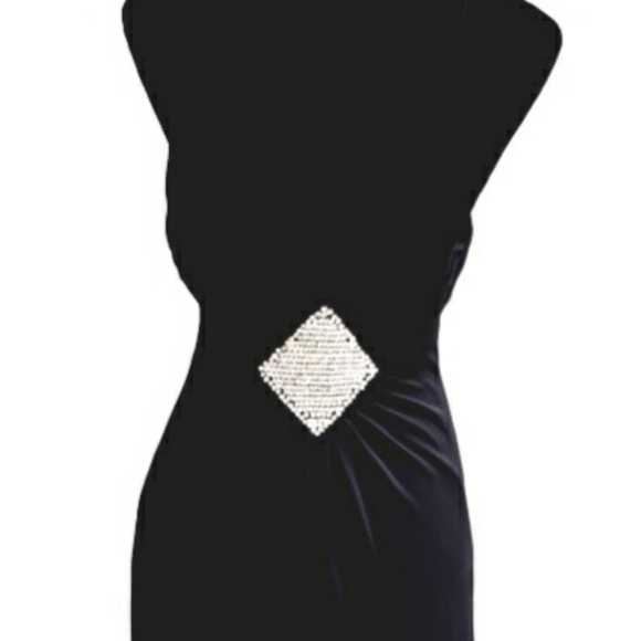 Janine of London | Women’s Rhinestone Low Back Cocktail Dress Size: Medium - Picture 12 of 14